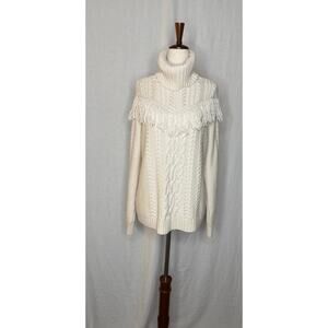 Joie Viviam Cable Knit Fringe Turtleneck Sweater
Size Small